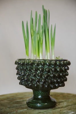 Green Bobble Footed Bowl Large