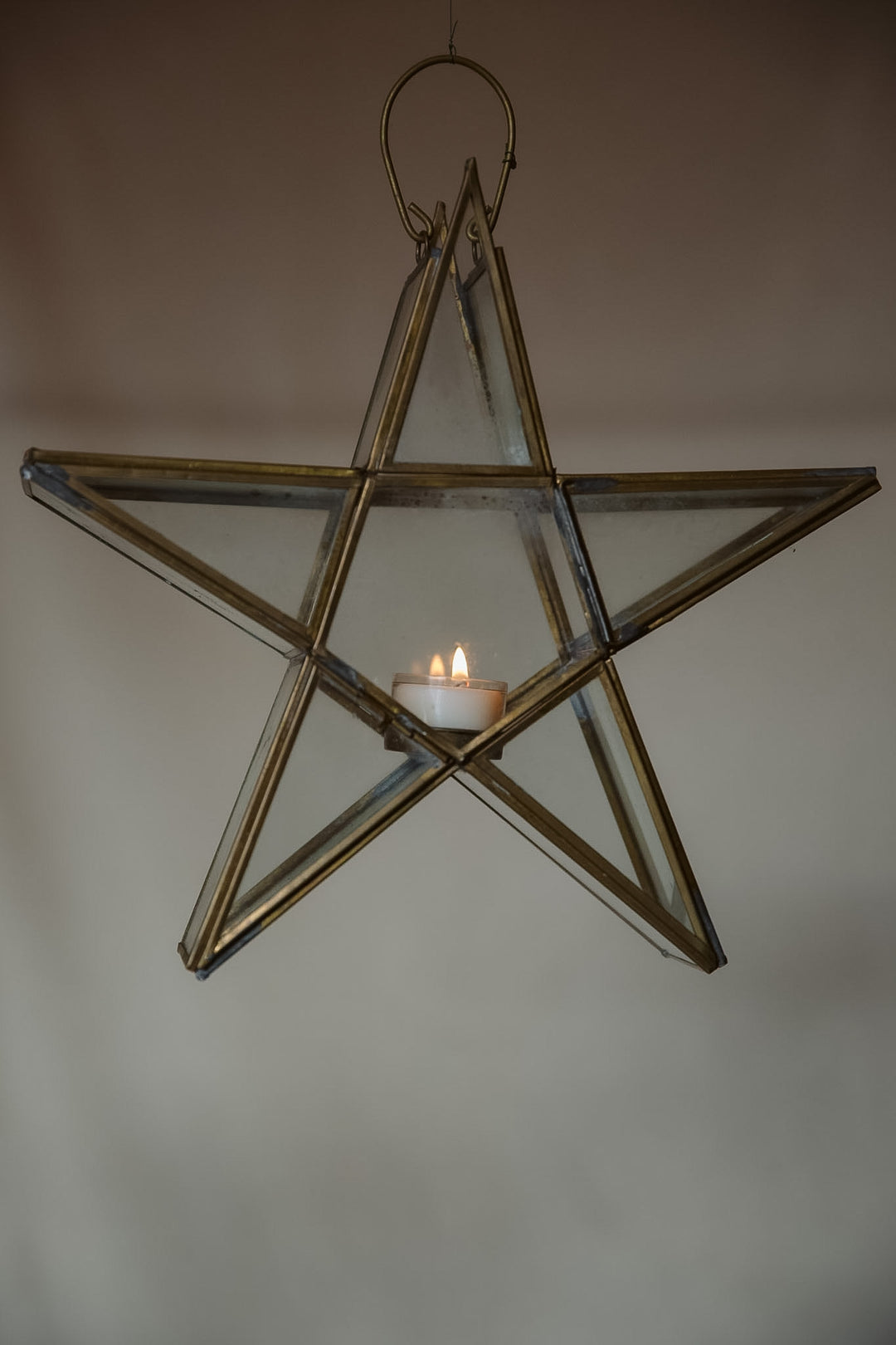 Small Flat Brass Lantern