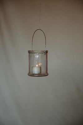 Clear Glass Jam Jar Style Tea Light Lantern
