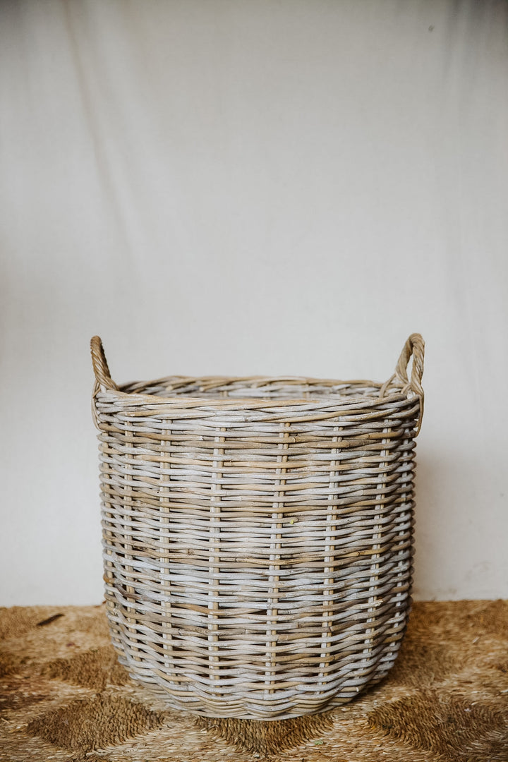 Large Round Base Wicker Basket