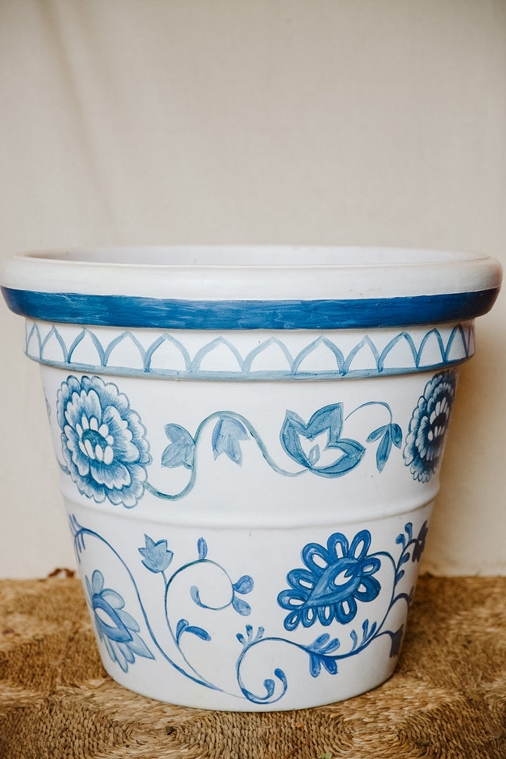 Bespoke Blue and White Terracotta Pots