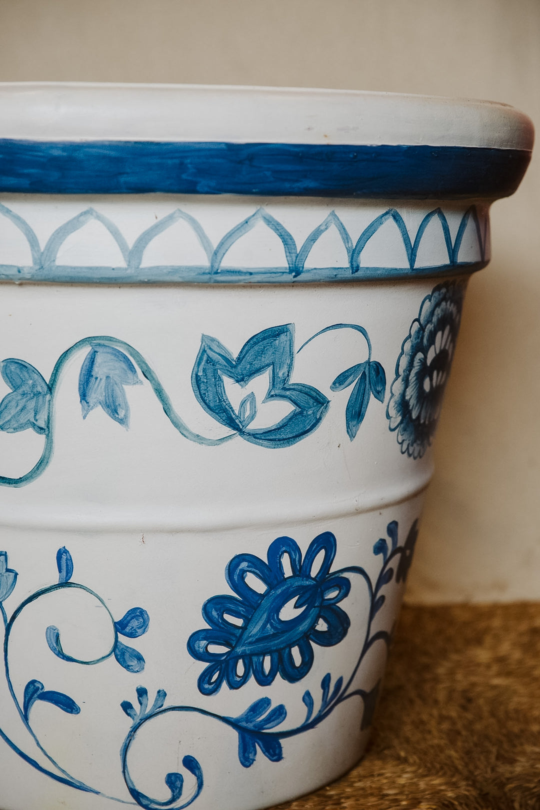 Bespoke Blue and White Terracotta Pots
