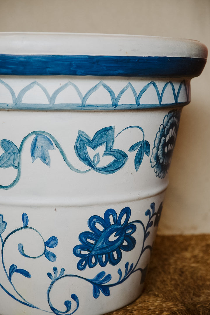 Bespoke Blue and White Terracotta Pots