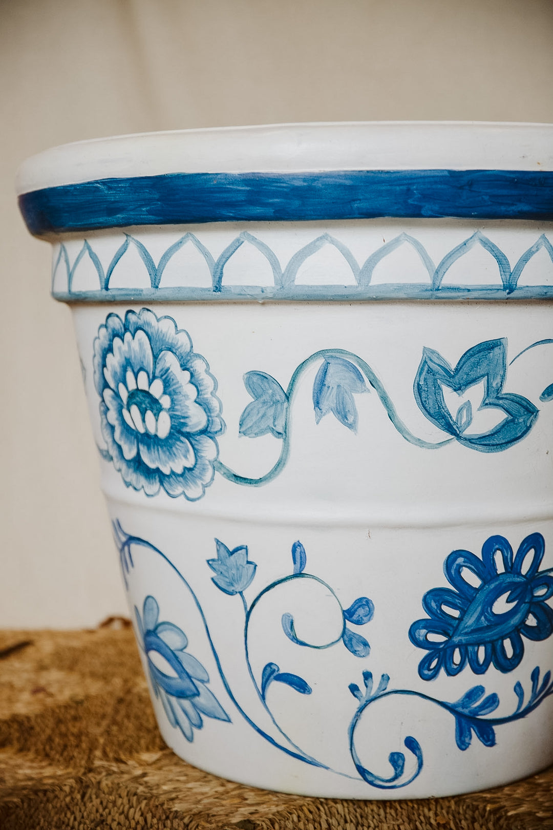 Bespoke Blue and White Terracotta Pots