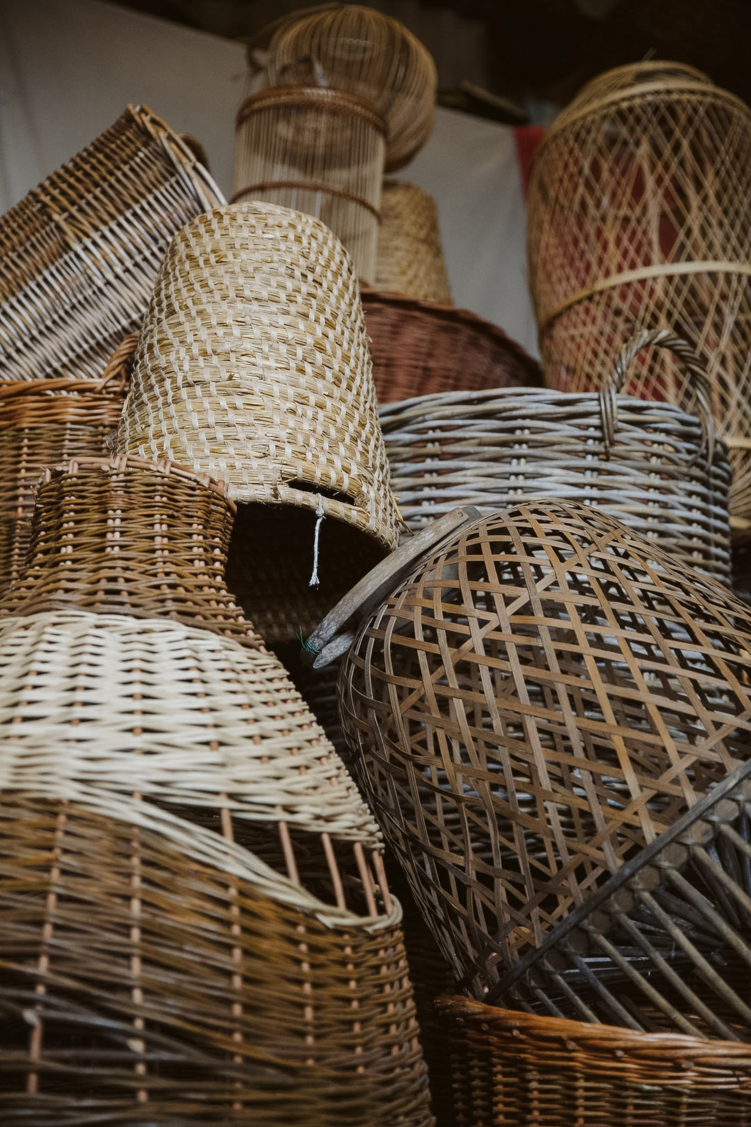 Multi Coloured Natural Hanging willow lantern