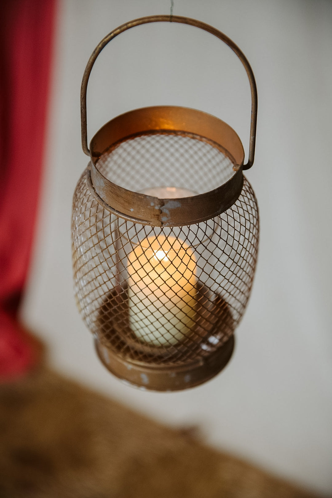 Small Brass Mesh Lantern