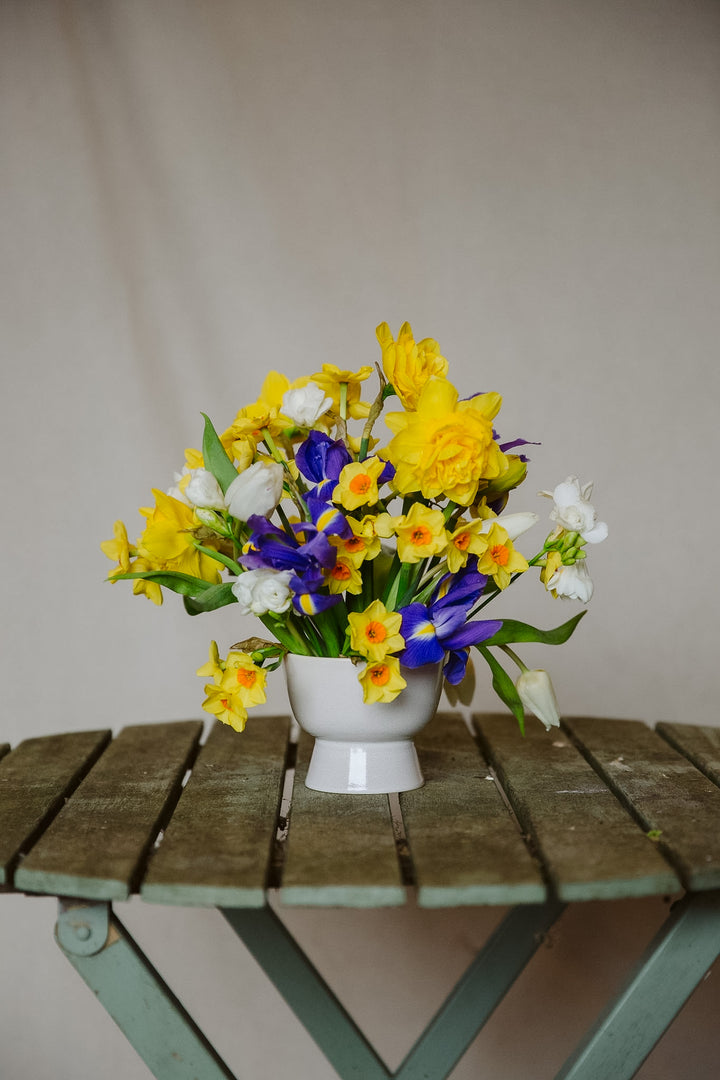 Stone Like Footed Bowl Vase