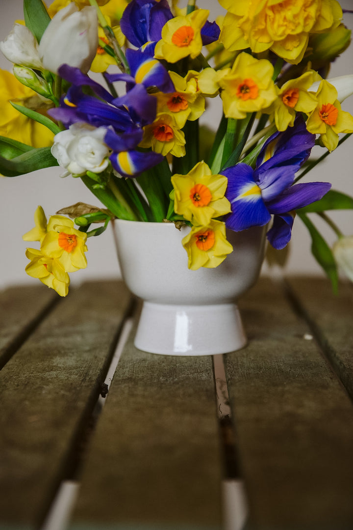 Stone Like Footed Bowl Vase