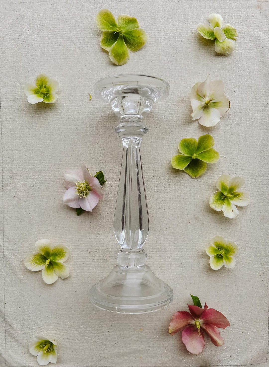 Glass Candlestick Tilbury Clear
