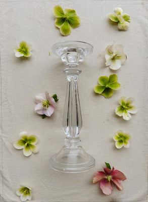 Glass Candlestick Tilbury Clear