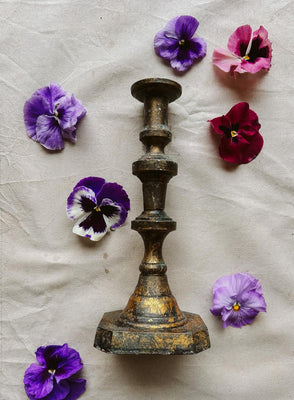 Large Brass Tapered Candle Holders