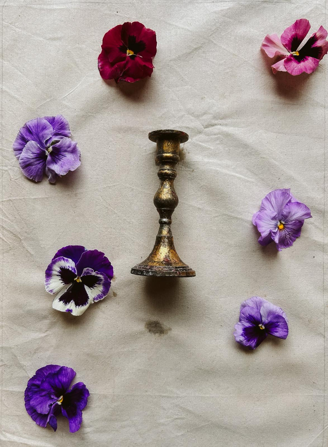 Small Brass Tapered Candle Holder