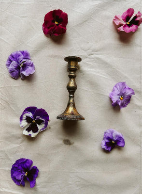 Small Brass Tapered Candle Holder