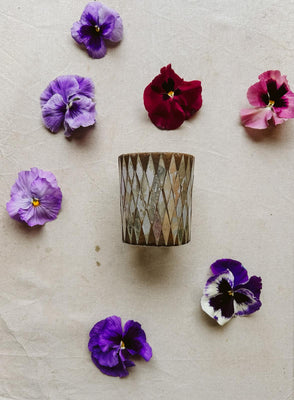 Small Diamond Mirror Tea Light Holder