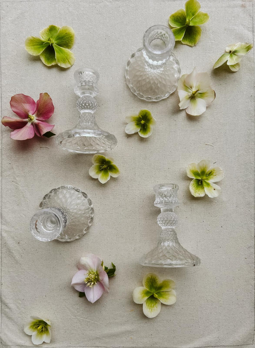 Small Glass Bobble Tapered Candle Holder