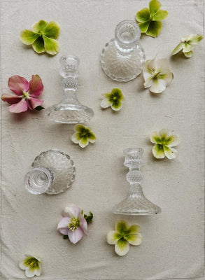 Small Glass Bobble Tapered Candle Holder